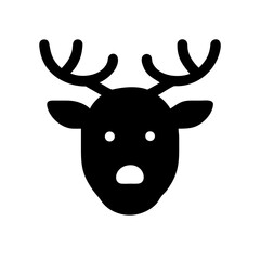 Elegant Reindeer Head Silhouette Vector Illustration for Christmas Designs, Holiday Projects, and Winter Themes