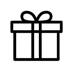 Elegant Wrapped Gift Box with Ribbon Free Vector Icon Download for Websites and Designs