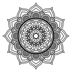 Simple concentric circle pattern mandala Vector