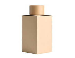 Minimalist bottle packaging wood and tan