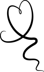 Heart continuous line drawing. Decorative design