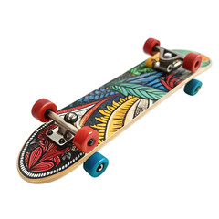 Vibrant Mini Cruiser Skateboard isolated on transparent background