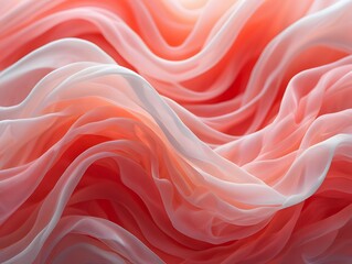 Obraz premium Abstract pink and white wave background, soft flowing fabric texture, elegant design art