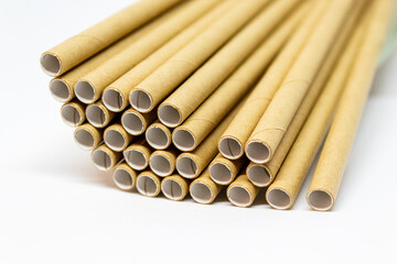 Kraft brown paper straws for coffee shop