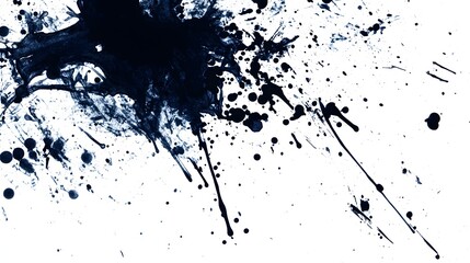 Obraz premium Dark ink splatters on a white background.