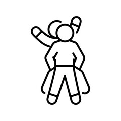 playing kids black line icon for digital and print projects.