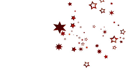 Red Stars Scattered on White Background