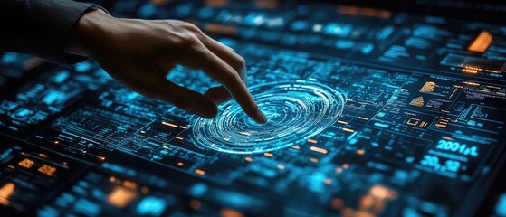 Interactive digital interface with finger touch.