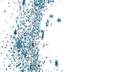 Obraz premium Sparkling blue stars on white. Perfect for celebrations, holidays, and events.