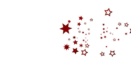 Red Stars Scattered on White Background
