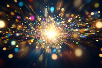 Fototapeta premium Vibrant Burst of Light and Color: Abstract Explosion of Energy a