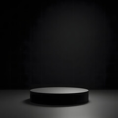 Abstract curve black podium 3d background of luxury presentation product  