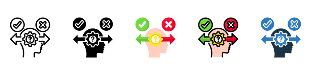 Decision icon multiple style 