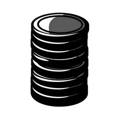 Stacked cylindrical object, graphic illustration.