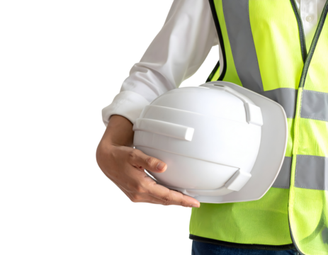 Safety first construction site professional worker