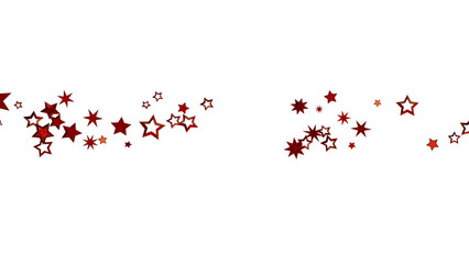 Red Stars Scattered on White Background