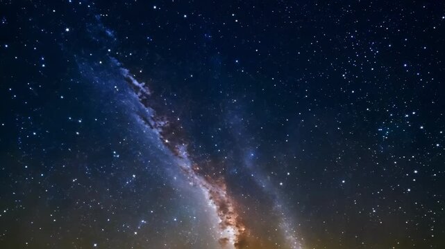 Milky Way galaxy stretches magnificently across starry night sky revealing cosmic beauty with countless stars and celestial patterns in deep space astronomical display