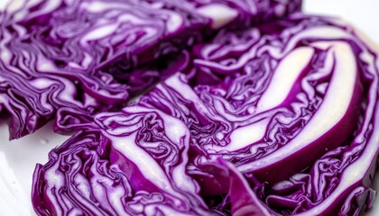 Obraz premium Vibrant Purple Cabbage Slices Close Up Shot.