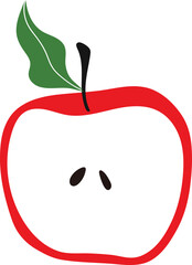 red apple with leaf
