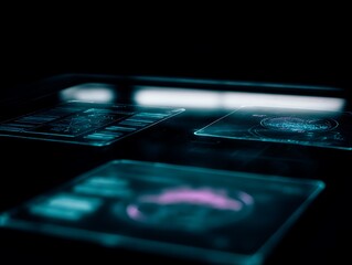 Close-up view of interactive digital displays.