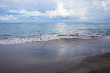 beautiful landscape of a sandy beach on the sea