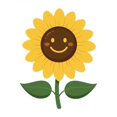 Smiling Sunflower Illustration