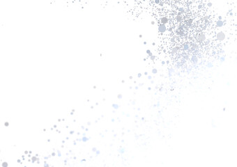 Floating light grey dust particles on white background. Ideal for design overlays and backgrounds.