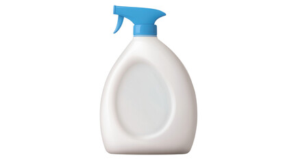 white detergent plastic bottle with a blue cap on white background