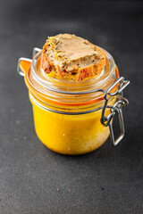 Foie gras goose liver appetizer delicacy fresh delicious gourmet food background on the table rustic food top view copy space © Alesia Berlezova