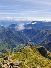 beautiful mountain landscape on the island of Madeira in Portugal
