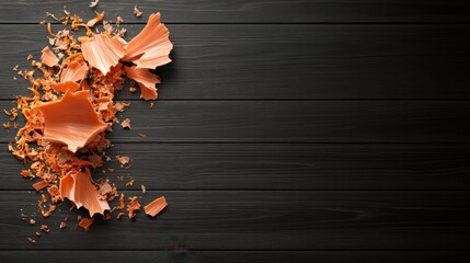 Vibrant Orange Paper Resting on Rustic Wooden Surface Evoking Warmth