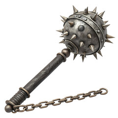 Medieval Spiked Mace A Grisly Relic of War isolated on transparent background