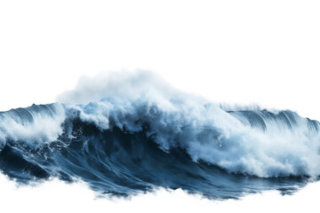 Crashing Ocean Wave With White Foam isolated on a transparent background water