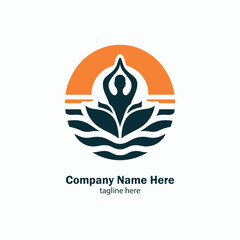 yoga logo design vector 