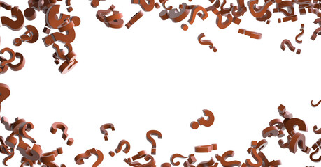 Infinite question marks, original 3d rendering