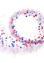 confetti - USA banner mockup with confetti confetti in American national colors. USA Presidents Day, American Labor day, Memorial Day, US election concept.