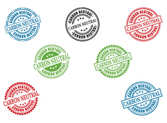 Extensive Carbon Neutral Stamp Collection, Vector Set of Eco-Friendly Grunge Labels