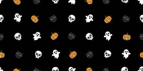ハロウィンアイコンのシームレスパターン・背景素材
Seamless Pattern of Halloween Icons Background Design