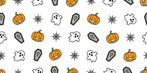 ハロウィンアイコンのシームレスパターン・背景素材
Seamless Pattern of Halloween Icons Background Design