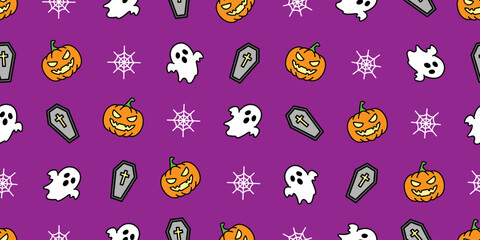 ハロウィンアイコンのシームレスパターン・背景素材
Seamless Pattern of Halloween Icons Background Design
