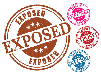 Disclosure Stamp Vector Set, Exposed Label Grunge Rubber Icons  