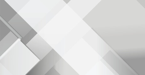 Obraz premium Abstract geometric composition featuring overlapping translucent and opaque shapes in shades of gray.