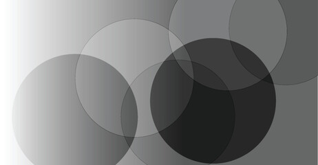 Abstract grayscale graphic design with overlapping circles.