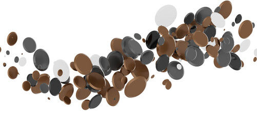 Multicolor confetti abstract background with a lot of falling pieces, isolated on a white background. Festive decorative tinsel element for design