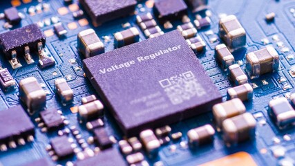 Voltage Regulator IC providing a stable output voltage from a varying input voltage.