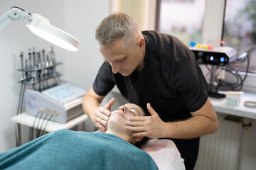 girl at a cosmetologist during treatment procedures