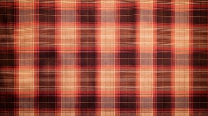 A close-up view of a patterned fabric with a repeating plaid design.