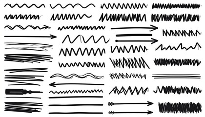 Obraz premium Hand-drawn line art collection