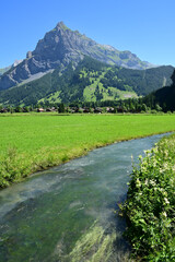 Countryside Stream in Kandersteg Valley, Switzerland
