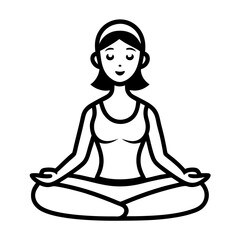 vector illustration of yoga woman